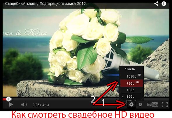 Как смотреть свадебное видео в разрешении HD